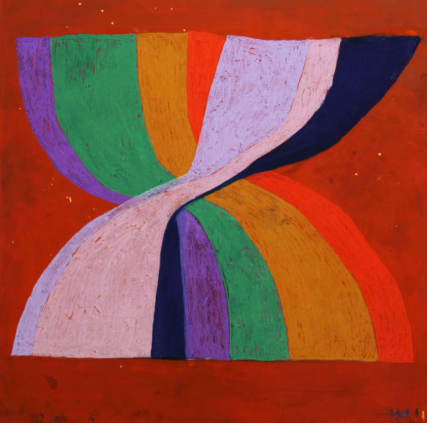 Alicia McCarthy Untitled, 2020 Chalk pastel and flash paint on wood 36 x 36 inches