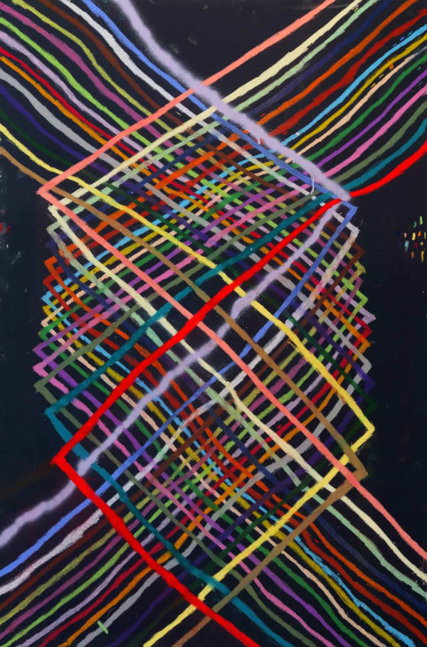 Alicia McCarthy Untitled, 2020 Oil pastel, chalk pastel, spray paint and house paint on canvas 60 x 40 inches