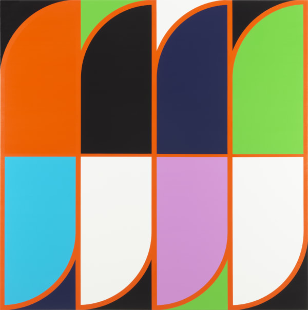 Sarah Morris Red Jardim Botanico [Rio], 2015 Household gloss paint on canvas 60 x 60 inches