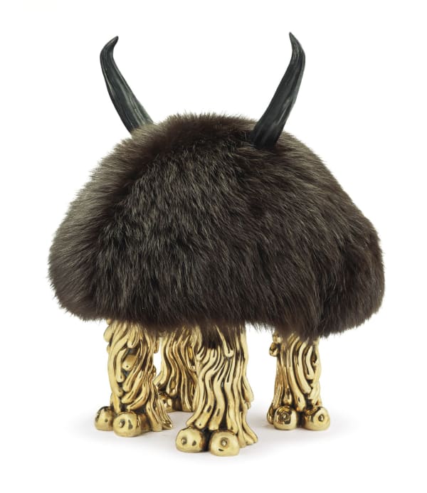 he Haas Brothers Phil Crawlins, 2015 Bronze mini coyote feet with brown goat hair 15 x 12 x 11 inches