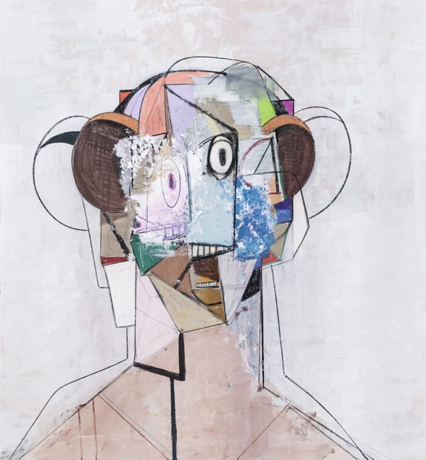George Condo The Pilot, 2012 Acrylic, charcoal and pastel on linen 70 x 65 inches