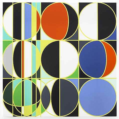 Sarah Morris Waxing Crescent [Rio], 2012 signed, titled and dated Household gloss paint on canvas 60 x 60 inches