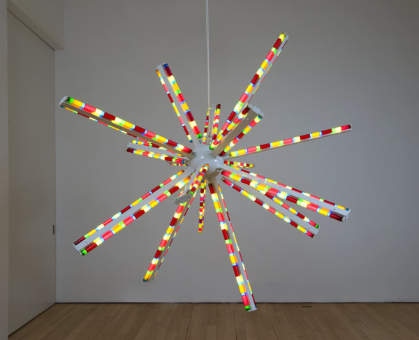 Spencer Finch Betelgeuse, 2015 Powder-coated steel, fluorescent light and colored filters Diameter: 74 inches