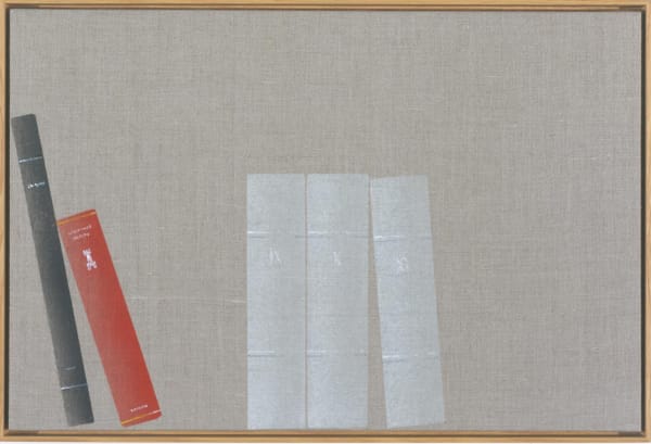 Ed Ruscha Five Books, 2001 Acrylic on raw linen 16 x 24 inches