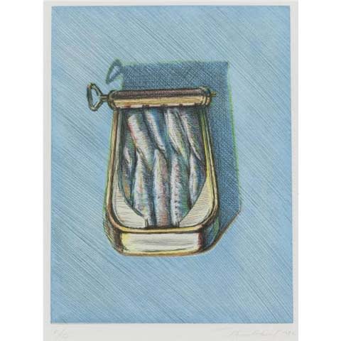 Wayne Thiebaud Sardines, 1982 Color etching and aquatint 11 7/8 x 9 1/16 inches AP aside from the edition of 50