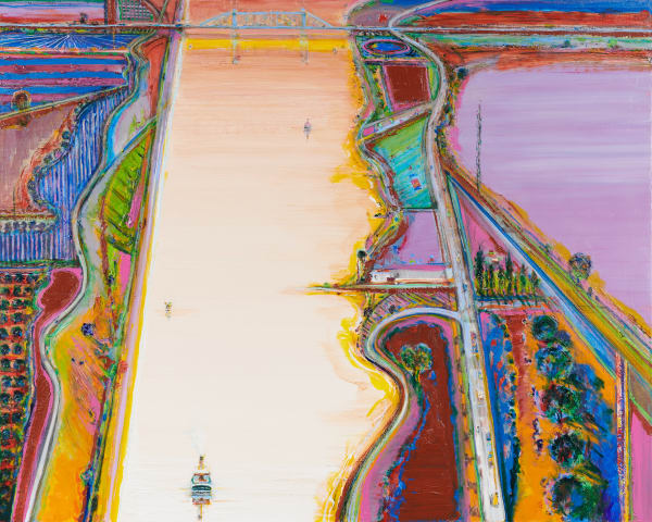 Wayne Thiebaud River Sides, 2007 Oil on canvas 47 7/8 x 59 7/8 inches
