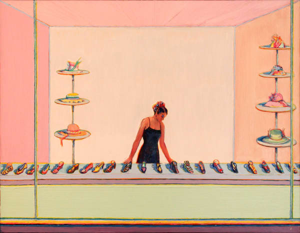 Wayne Thiebaud Shoes and Hats, 2003 Oil on canvas 22 x 28 inches