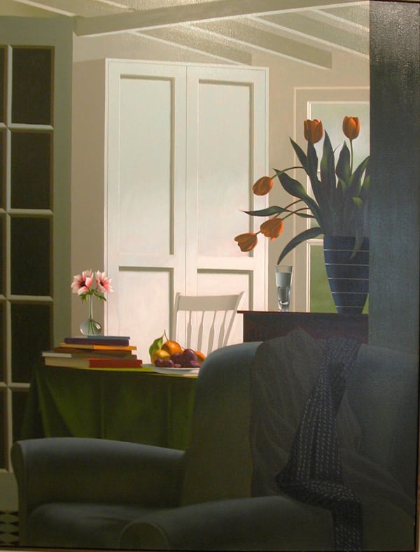 Bruce Cohen Untitled, Interior with Chair, Coat and Scarf, 2002 Oil on canvas 60 x 48 inches 152.4 x 121.92 cm