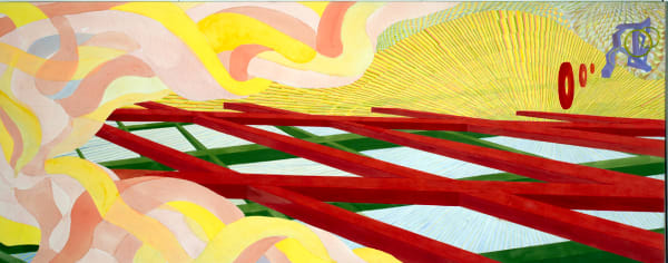 Al Held, 1928-2005 Study for Jacksonville Library Commission, 2004 Watercolor on paper mounted on board 39 x 100 inches 99.06 x 254.0 cm