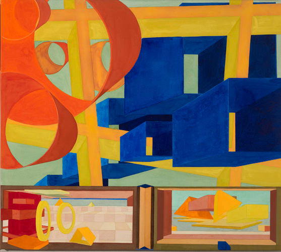 Al Held, 1928-2005 Victoria XV, 1991 Watercolor on paper mounted on board 43 5/8 x 49 1/8 inches 110.81 x 124.78 cm