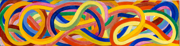Al Held, 1928-2005 Spata XVI, 1996 Watercolor on paper mounted on board 6 1/8 x 24 inches 15.56 x 60.96 cm
