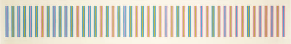 Bridget Riley, b. 1931 Sequence Study 1, Turquoise, Magenta, Ochre, 1973 Gouache on paper 12 x 75 3/16 inches 30.5 x 191.0 cm