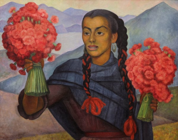 Diego Rivera Flower Vendor on the Road to Cuernavaca, 1955 Oil on canvas 29 x 37 inches 73.66 x 93.98...