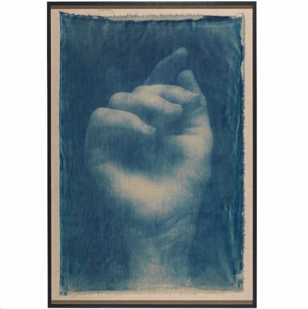 Work no. 128, 2018 Cyanotype on linen