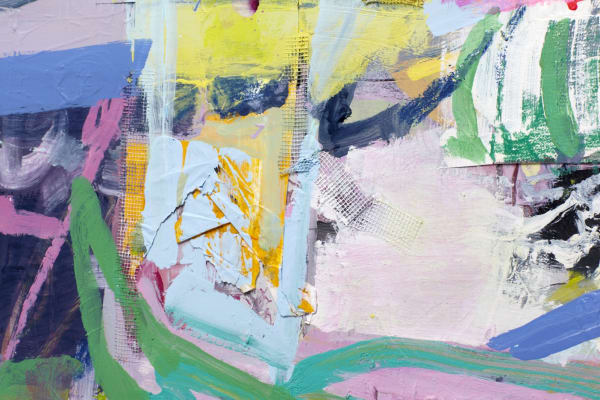 Rachel Ovadia Pink Martini Paper Mixed Media Painting 33 5 X 44 In 3