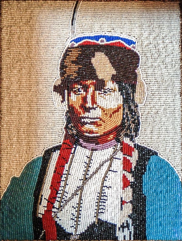 "Kiowa," Portrait in Beads by Marcus Amerman, 1988