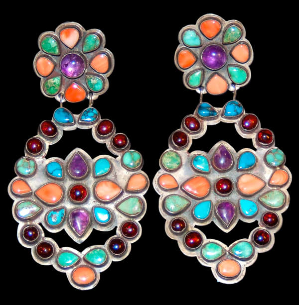 Vintage Oscar Betz Chandelier Dangle Earrings, 1988