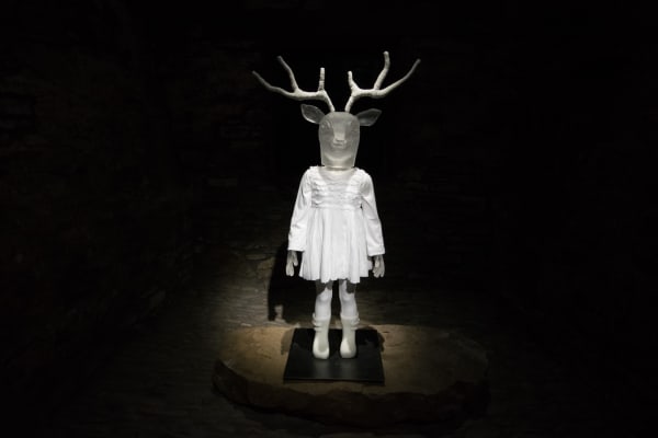 Silvia Levenson, 'Strange Little Girl #6,' 2014. Kiln-casted glass, mixed media. H 50, W 20, D 20 in. courtesy: bullseye...