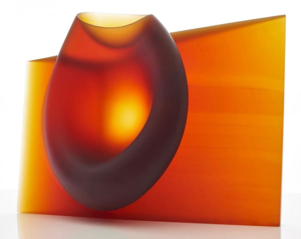 Ashraf Hanna - Amber red vessel form