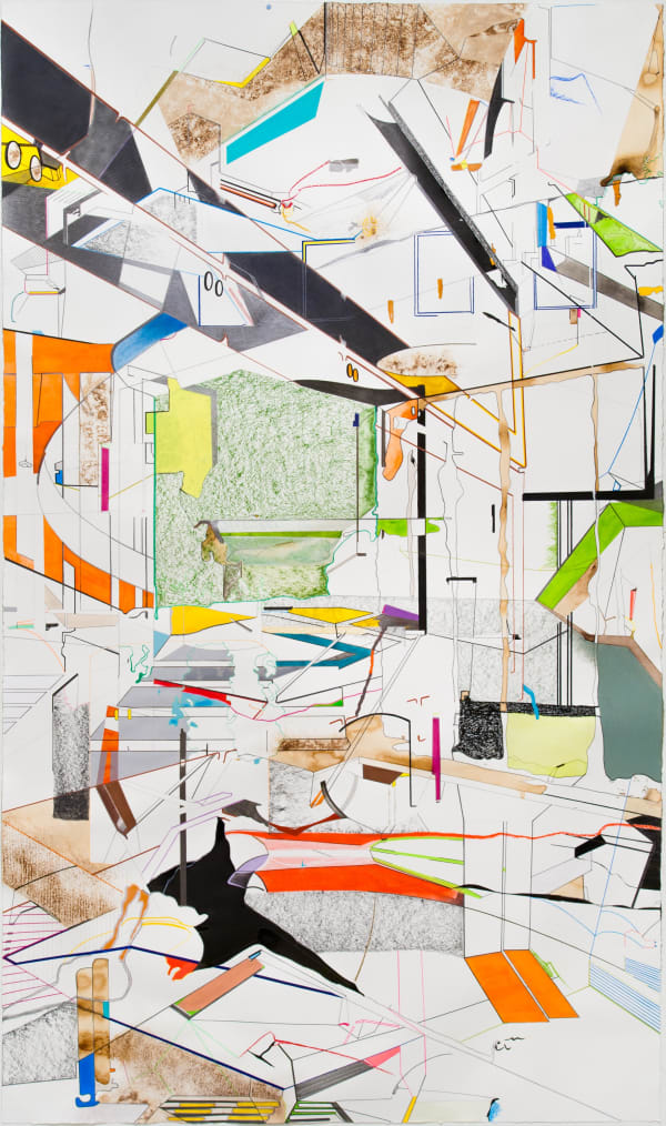 FORAGER (ode to scarpa) 2015, mixed media, 71 x 42 inches