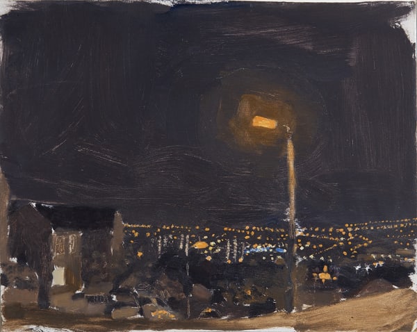 Danny Markey City at Night oil on board 23.5 x 29.6 cm