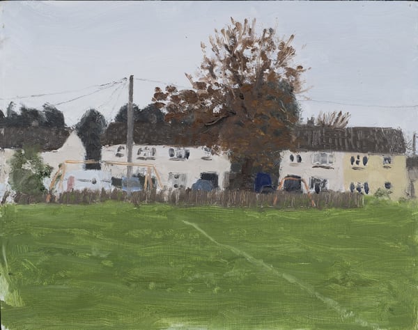Danny Markey Halfway Line oil on board 23.3 x 29.3 cm