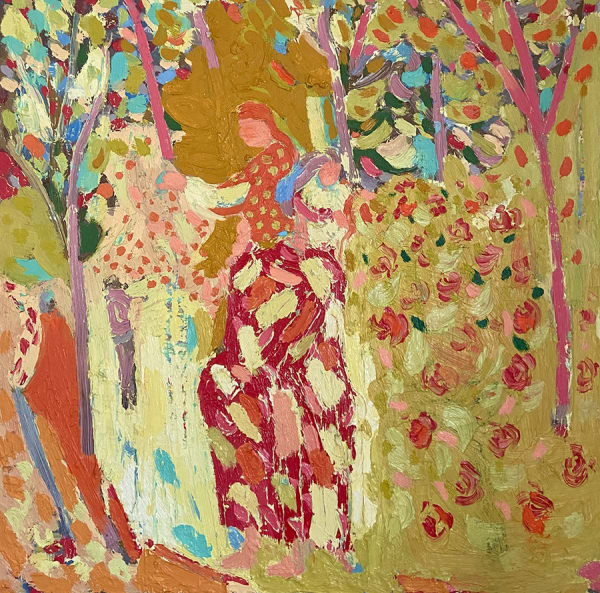 Paul Wadsworth Picking Rose Petals oil on canvas 90 x 90 cm