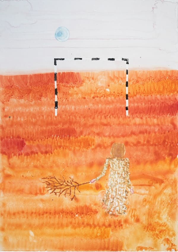 Robbie Fife Carrot and Stick monotype 38 x 29.5 cm framed