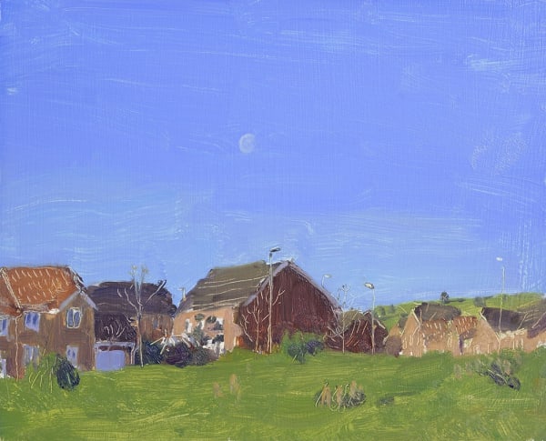 Danny Markey Moon in Clear Sky, Morning oil on board 20 x 24.5 cm