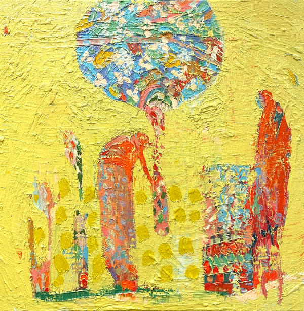 Paul Wadsworth Nature's Gardener oil on canvas 90 x 90 cm
