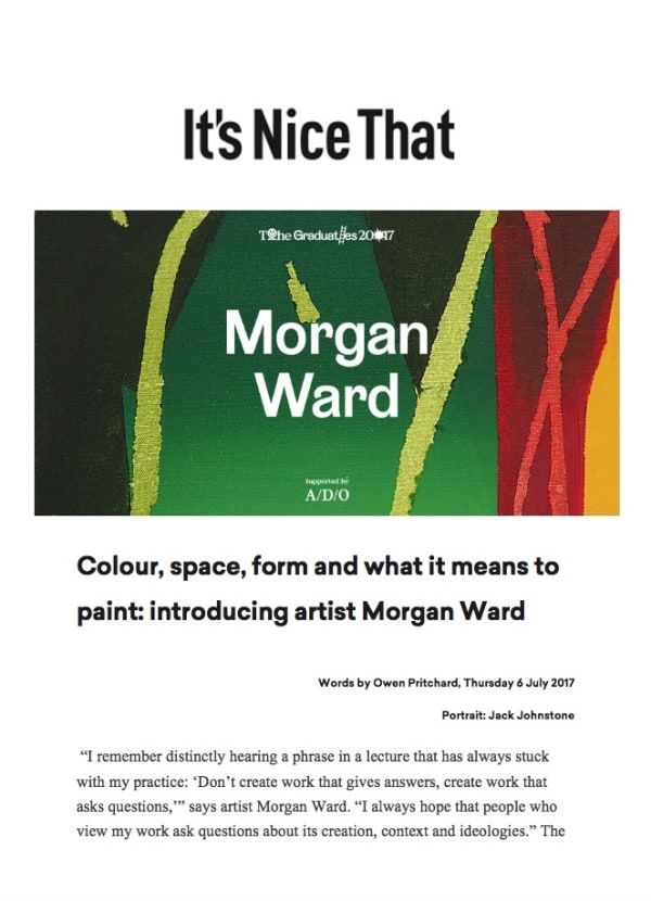 Colour, space, form and what it means to paint: introducing artist Morgan Ward