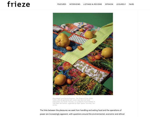 From artist café Tender Touches to the V&A’s ‘FOOD: Bigger Than the Plate’, the London art world is tackling culinary culture