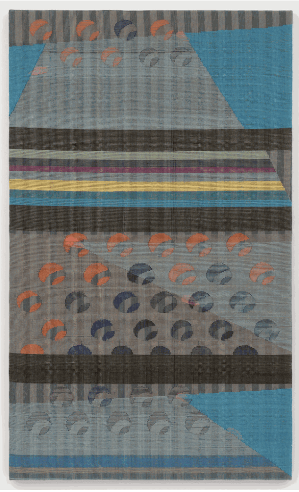 Miranda Fengyuan Zhang, On Lake Taghkanic, 2024, handwoven cotton, 67 7⁄8 × 41″.