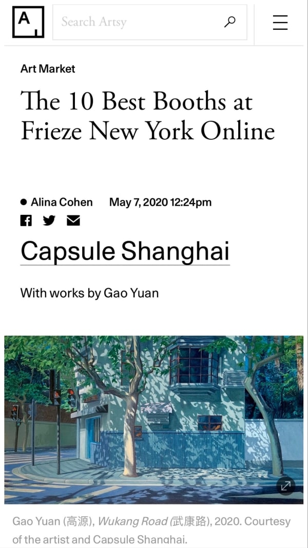 Artsy | The 10 Best Booths at Frieze New York Online