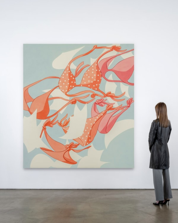 Two Figure, Hand to Mouth, Fingers Curl, Toes Press Against Shin, End to End, Glance Back, 2023. All works acrylic on canvas. Courtesy of the artist and Francois Ghebaly
