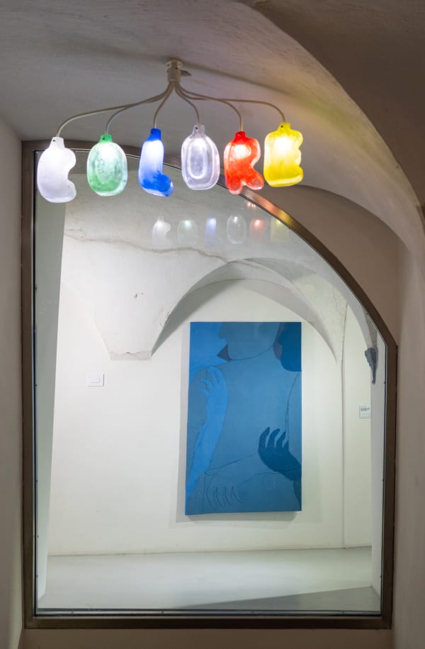 Essere uno. Tessuti e ceramiche di Alessandro Teoldi, veduta della mostra, Savona, 2024, Ph. Jorge Felix Diaz Urquiza