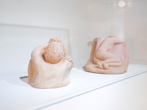 Essere uno. Tessuti e ceramiche di Alessandro Teoldi, veduta della mostra, Savona, 2024, Ph. Claudio Pagnacco