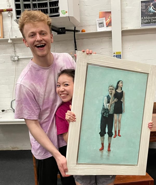Kotone Sugiyama and Jacob Hornsey with their double portrait, 2023