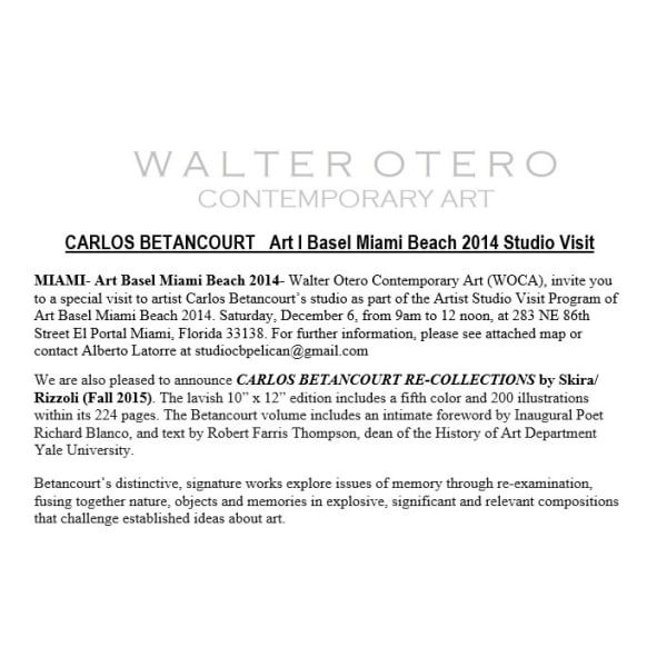 CARLOS BETANCOURT Art Basel Miami Beach Studio Visit