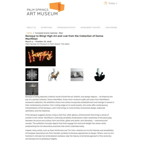 Baroque to Bling! High Art and Low from the Collection of Donna MacMillan