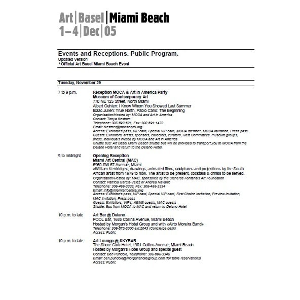 ART BASEL press release