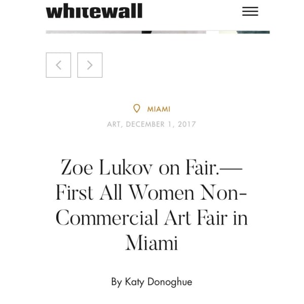 Zoe Lukov Interview for WHITEWALL BASEL
