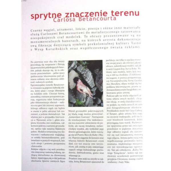 FOTOGRAFIA Sprytne znaczente terenu Carlosa Betancourta