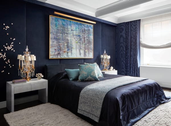 Matthias Meyer's painting Mercury Lake hangs in the primary bedroom.