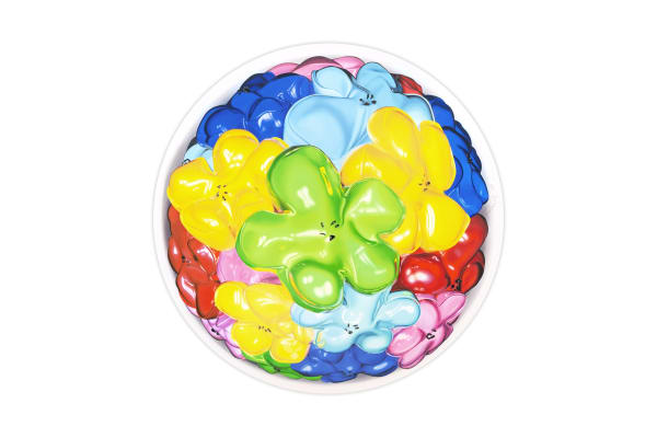 Philip Colbert - Flowers (Round), Green, 2024