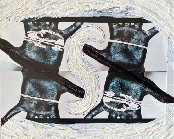 Palms Black 4 S&X © Kaethe Kauffman 2021 12" x 12" collage, mixed media