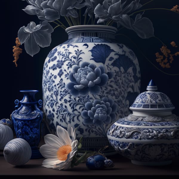 Still Life with Chinese Ceramics, 2022 Archival pigment print on paper, 10x10 up to 30 x 30 inches