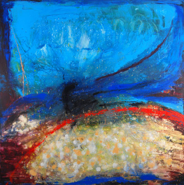 Portal, 2006 Acrylic, sand, charcoal on canvas, 60x60 inches