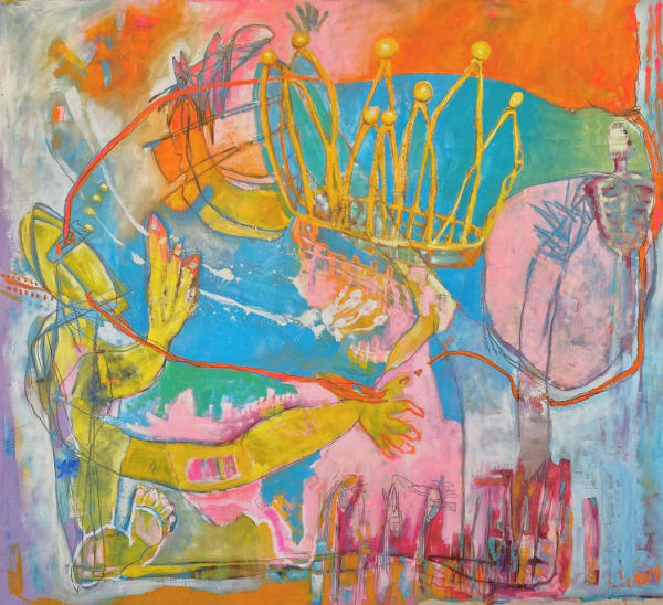 Kaye Freeman, The Emperor's Tusk, 2017 Oil paint and graphite on canvas, 78 x 87 inches