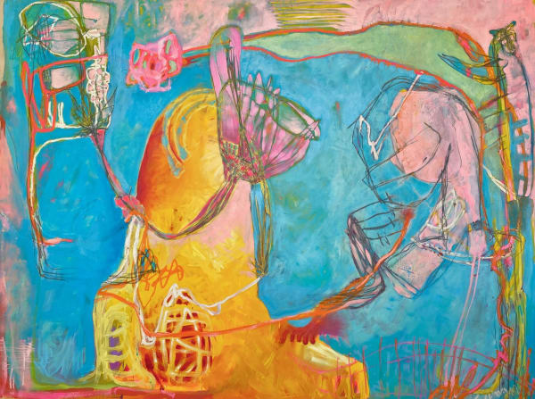 Kaye Freeman, The Emperor's Twit, 2017 Oil paint and graphite on canvas, 78 x 101 inches